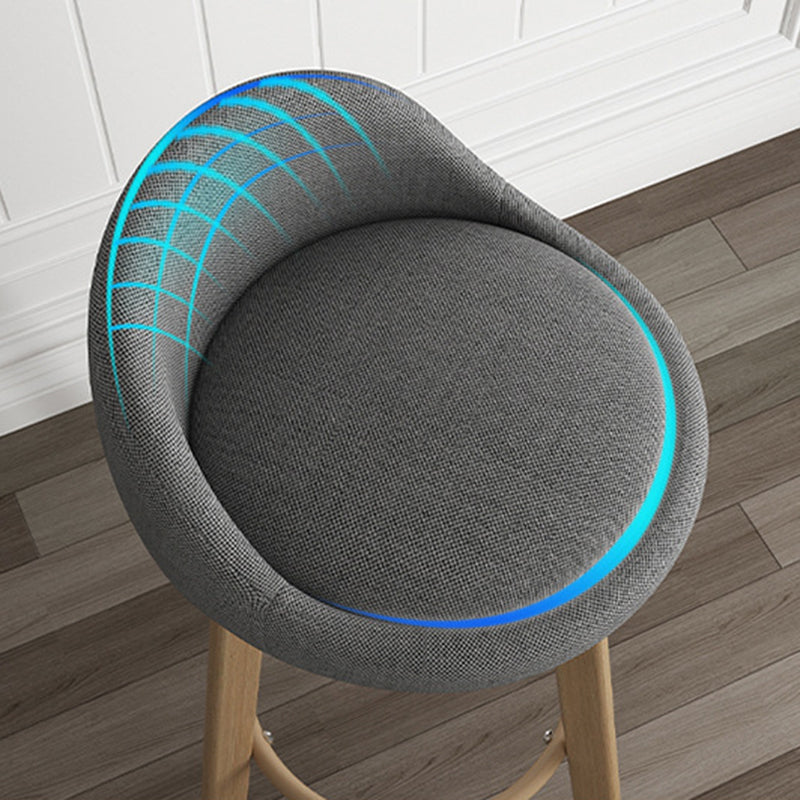 32.5" Fabric Indoor Bar Stools Contemporary Bar Height Barstool Clearhalo 'Bar Furniture' 'Bar Stools' 'bar_stools' 'furn' 'furn_bar_stools' 'furniture_bar_stools' 'Kitchen & Dining Furniture' 'kitchen&dining_furn' 'kitchen' 'kitchen_furn' Furniture' 4185125