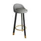 32.5" Fabric Indoor Bar Stools Contemporary Bar Height Barstool Grey Black 1 Piece Clearhalo 'Bar Furniture' 'Bar Stools' 'bar_stools' 'furn' 'furn_bar_stools' 'furniture_bar_stools' 'Kitchen & Dining Furniture' 'kitchen&dining_furn' 'kitchen' 'kitchen_furn' Furniture' 4185132