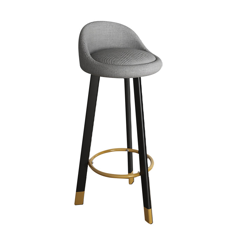 32.5" Fabric Indoor Bar Stools Contemporary Bar Height Barstool Grey Black 1 Piece Clearhalo 'Bar Furniture' 'Bar Stools' 'bar_stools' 'furn' 'furn_bar_stools' 'furniture_bar_stools' 'Kitchen & Dining Furniture' 'kitchen&dining_furn' 'kitchen' 'kitchen_furn' Furniture' 4185132