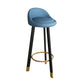 32.5" Fabric Indoor Bar Stools Contemporary Bar Height Barstool Blue Black 1 Piece Clearhalo 'Bar Furniture' 'Bar Stools' 'bar_stools' 'furn' 'furn_bar_stools' 'furniture_bar_stools' 'Kitchen & Dining Furniture' 'kitchen&dining_furn' 'kitchen' 'kitchen_furn' Furniture' 4185134