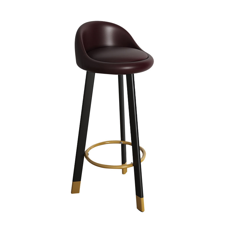 32.5" Fabric Indoor Bar Stools Contemporary Bar Height Barstool Dark Brown Black 1 Piece Clearhalo 'Bar Furniture' 'Bar Stools' 'bar_stools' 'furn' 'furn_bar_stools' 'furniture_bar_stools' 'Kitchen & Dining Furniture' 'kitchen&dining_furn' 'kitchen' 'kitchen_furn' Furniture' 4185136