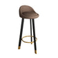 32.5" Fabric Indoor Bar Stools Contemporary Bar Height Barstool Brown Black 1 Piece Clearhalo 'Bar Furniture' 'Bar Stools' 'bar_stools' 'furn' 'furn_bar_stools' 'furniture_bar_stools' 'Kitchen & Dining Furniture' 'kitchen&dining_furn' 'kitchen' 'kitchen_furn' Furniture' 4185137