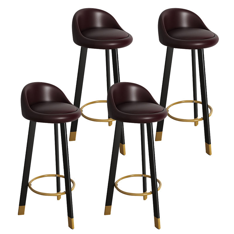 32.5" Fabric Indoor Bar Stools Contemporary Bar Height Barstool Dark Brown Black 4 Piece Set Clearhalo 'Bar Furniture' 'Bar Stools' 'bar_stools' 'furn' 'furn_bar_stools' 'furniture_bar_stools' 'Kitchen & Dining Furniture' 'kitchen&dining_furn' 'kitchen' 'kitchen_furn' Furniture' 4185141