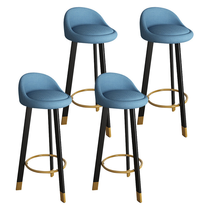 32.5" Fabric Indoor Bar Stools Contemporary Bar Height Barstool Blue Black 4 Piece Set Clearhalo 'Bar Furniture' 'Bar Stools' 'bar_stools' 'furn' 'furn_bar_stools' 'furniture_bar_stools' 'Kitchen & Dining Furniture' 'kitchen&dining_furn' 'kitchen' 'kitchen_furn' Furniture' 4185143