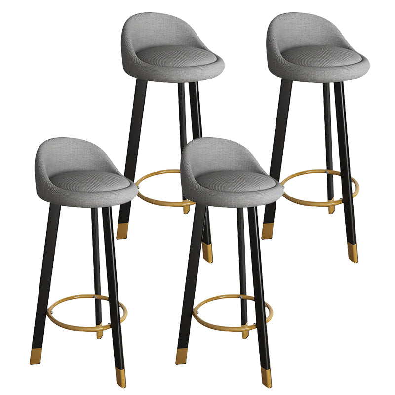 32.5" Fabric Indoor Bar Stools Contemporary Bar Height Barstool Grey Black 4 Piece Set Clearhalo 'Bar Furniture' 'Bar Stools' 'bar_stools' 'furn' 'furn_bar_stools' 'furniture_bar_stools' 'Kitchen & Dining Furniture' 'kitchen&dining_furn' 'kitchen' 'kitchen_furn' Furniture' 4185145