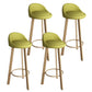 32.5" Fabric Indoor Bar Stools Contemporary Bar Height Barstool Avocado Green Wood 4 Piece Set Clearhalo 'Bar Furniture' 'Bar Stools' 'bar_stools' 'furn' 'furn_bar_stools' 'furniture_bar_stools' 'Kitchen & Dining Furniture' 'kitchen&dining_furn' 'kitchen' 'kitchen_furn' Furniture' 4185150