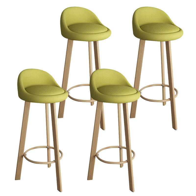 32.5" Fabric Indoor Bar Stools Contemporary Bar Height Barstool Avocado Green Wood 4 Piece Set Clearhalo 'Bar Furniture' 'Bar Stools' 'bar_stools' 'furn' 'furn_bar_stools' 'furniture_bar_stools' 'Kitchen & Dining Furniture' 'kitchen&dining_furn' 'kitchen' 'kitchen_furn' Furniture' 4185150