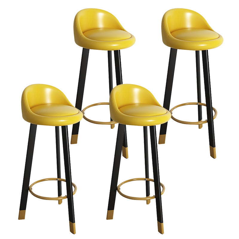 32.5" Fabric Indoor Bar Stools Contemporary Bar Height Barstool Yellow Black 4 Piece Set Clearhalo 'Bar Furniture' 'Bar Stools' 'bar_stools' 'furn' 'furn_bar_stools' 'furniture_bar_stools' 'Kitchen & Dining Furniture' 'kitchen&dining_furn' 'kitchen' 'kitchen_furn' Furniture' 4185151