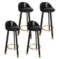 32.5" Fabric Indoor Bar Stools Contemporary Bar Height Barstool Black Black 4 Piece Set Clearhalo 'Bar Furniture' 'Bar Stools' 'bar_stools' 'furn' 'furn_bar_stools' 'furniture_bar_stools' 'Kitchen & Dining Furniture' 'kitchen&dining_furn' 'kitchen' 'kitchen_furn' Furniture' 4185153