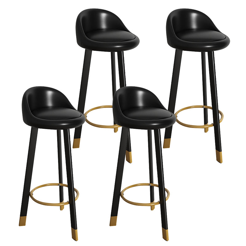 32.5" Fabric Indoor Bar Stools Contemporary Bar Height Barstool Black Black 4 Piece Set Clearhalo 'Bar Furniture' 'Bar Stools' 'bar_stools' 'furn' 'furn_bar_stools' 'furniture_bar_stools' 'Kitchen & Dining Furniture' 'kitchen&dining_furn' 'kitchen' 'kitchen_furn' Furniture' 4185153