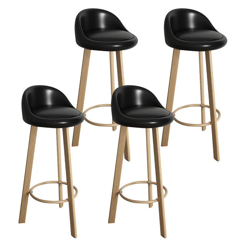 32.5" Fabric Indoor Bar Stools Contemporary Bar Height Barstool Black Wood 4 Piece Set Clearhalo 'Bar Furniture' 'Bar Stools' 'bar_stools' 'furn' 'furn_bar_stools' 'furniture_bar_stools' 'Kitchen & Dining Furniture' 'kitchen&dining_furn' 'kitchen' 'kitchen_furn' Furniture' 4185154