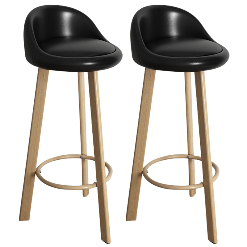 32.5" Fabric Indoor Bar Stools Contemporary Bar Height Barstool Black Wood 2 Piece Set Clearhalo 'Bar Furniture' 'Bar Stools' 'bar_stools' 'furn' 'furn_bar_stools' 'furniture_bar_stools' 'Kitchen & Dining Furniture' 'kitchen&dining_furn' 'kitchen' 'kitchen_furn' Furniture' 4185155