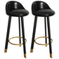 32.5" Fabric Indoor Bar Stools Contemporary Bar Height Barstool Black Black 2 Piece Set Clearhalo 'Bar Furniture' 'Bar Stools' 'bar_stools' 'furn' 'furn_bar_stools' 'furniture_bar_stools' 'Kitchen & Dining Furniture' 'kitchen&dining_furn' 'kitchen' 'kitchen_furn' Furniture' 4185156