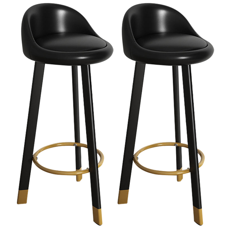 32.5" Fabric Indoor Bar Stools Contemporary Bar Height Barstool Black Black 2 Piece Set Clearhalo 'Bar Furniture' 'Bar Stools' 'bar_stools' 'furn' 'furn_bar_stools' 'furniture_bar_stools' 'Kitchen & Dining Furniture' 'kitchen&dining_furn' 'kitchen' 'kitchen_furn' Furniture' 4185156