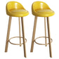 32.5" Fabric Indoor Bar Stools Contemporary Bar Height Barstool Yellow Wood 2 Piece Set Clearhalo 'Bar Furniture' 'Bar Stools' 'bar_stools' 'furn' 'furn_bar_stools' 'furniture_bar_stools' 'Kitchen & Dining Furniture' 'kitchen&dining_furn' 'kitchen' 'kitchen_furn' Furniture' 4185157