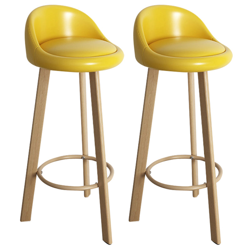 32.5" Fabric Indoor Bar Stools Contemporary Bar Height Barstool Yellow Wood 2 Piece Set Clearhalo 'Bar Furniture' 'Bar Stools' 'bar_stools' 'furn' 'furn_bar_stools' 'furniture_bar_stools' 'Kitchen & Dining Furniture' 'kitchen&dining_furn' 'kitchen' 'kitchen_furn' Furniture' 4185157