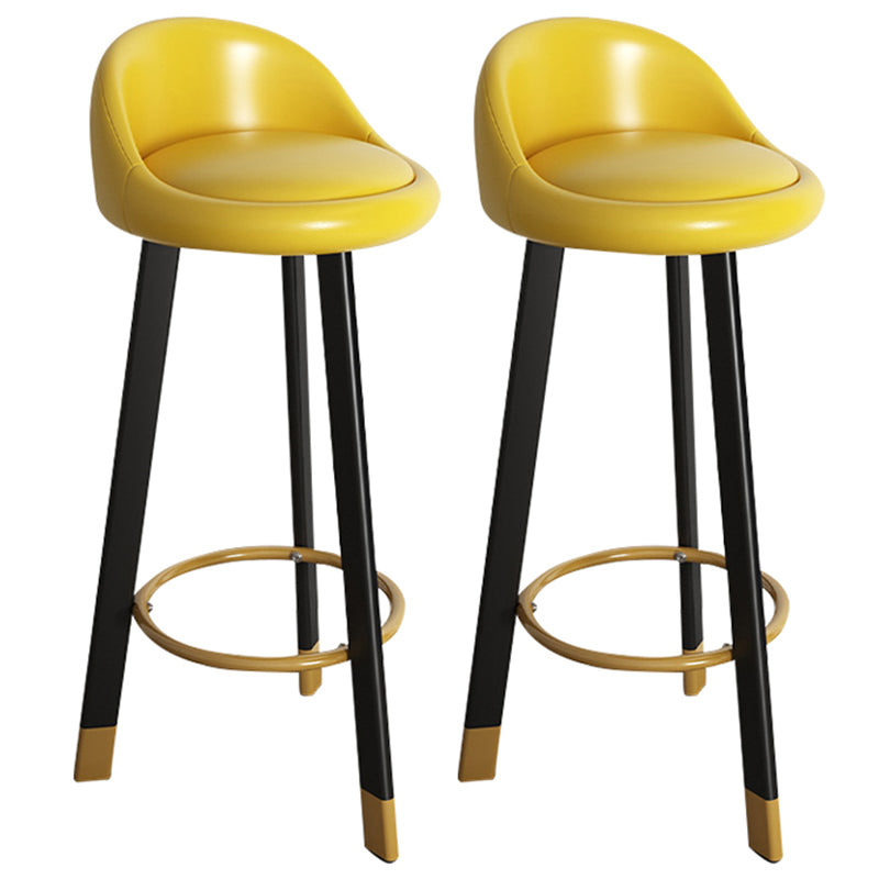 32.5" Fabric Indoor Bar Stools Contemporary Bar Height Barstool Yellow Black 2 Piece Set Clearhalo 'Bar Furniture' 'Bar Stools' 'bar_stools' 'furn' 'furn_bar_stools' 'furniture_bar_stools' 'Kitchen & Dining Furniture' 'kitchen&dining_furn' 'kitchen' 'kitchen_furn' Furniture' 4185158