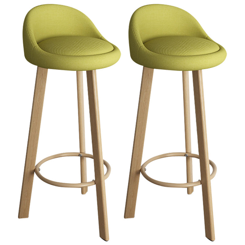 32.5" Fabric Indoor Bar Stools Contemporary Bar Height Barstool Avocado Green Wood 2 Piece Set Clearhalo 'Bar Furniture' 'Bar Stools' 'bar_stools' 'furn' 'furn_bar_stools' 'furniture_bar_stools' 'Kitchen & Dining Furniture' 'kitchen&dining_furn' 'kitchen' 'kitchen_furn' Furniture' 4185159