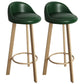 32.5" Fabric Indoor Bar Stools Contemporary Bar Height Barstool Blackish Green Wood 2 Piece Set Clearhalo 'Bar Furniture' 'Bar Stools' 'bar_stools' 'furn' 'furn_bar_stools' 'furniture_bar_stools' 'Kitchen & Dining Furniture' 'kitchen&dining_furn' 'kitchen' 'kitchen_furn' Furniture' 4185161