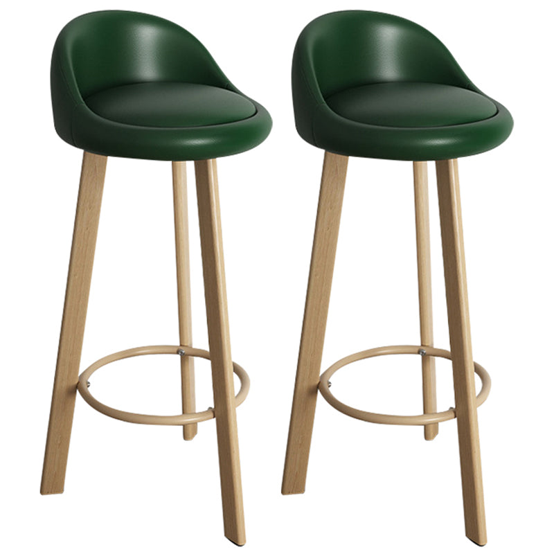32.5" Fabric Indoor Bar Stools Contemporary Bar Height Barstool Blackish Green Wood 2 Piece Set Clearhalo 'Bar Furniture' 'Bar Stools' 'bar_stools' 'furn' 'furn_bar_stools' 'furniture_bar_stools' 'Kitchen & Dining Furniture' 'kitchen&dining_furn' 'kitchen' 'kitchen_furn' Furniture' 4185161