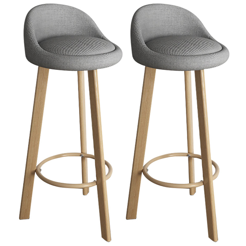 32.5" Fabric Indoor Bar Stools Contemporary Bar Height Barstool Grey Wood 2 Piece Set Clearhalo 'Bar Furniture' 'Bar Stools' 'bar_stools' 'furn' 'furn_bar_stools' 'furniture_bar_stools' 'Kitchen & Dining Furniture' 'kitchen&dining_furn' 'kitchen' 'kitchen_furn' Furniture' 4185163