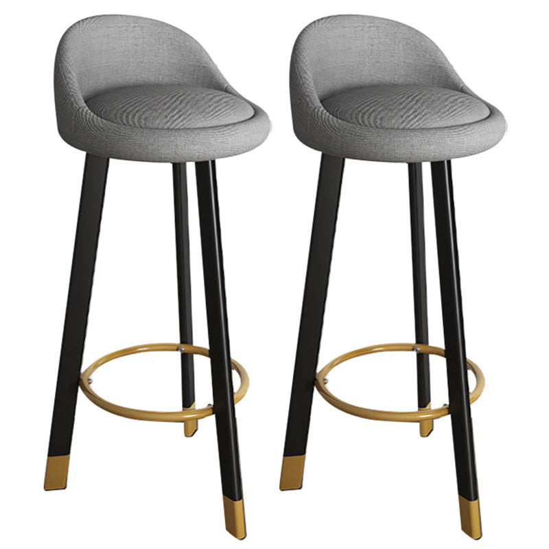 32.5" Fabric Indoor Bar Stools Contemporary Bar Height Barstool Grey Black 2 Piece Set Clearhalo 'Bar Furniture' 'Bar Stools' 'bar_stools' 'furn' 'furn_bar_stools' 'furniture_bar_stools' 'Kitchen & Dining Furniture' 'kitchen&dining_furn' 'kitchen' 'kitchen_furn' Furniture' 4185164