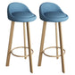 32.5" Fabric Indoor Bar Stools Contemporary Bar Height Barstool Blue Wood 2 Piece Set Clearhalo 'Bar Furniture' 'Bar Stools' 'bar_stools' 'furn' 'furn_bar_stools' 'furniture_bar_stools' 'Kitchen & Dining Furniture' 'kitchen&dining_furn' 'kitchen' 'kitchen_furn' Furniture' 4185165