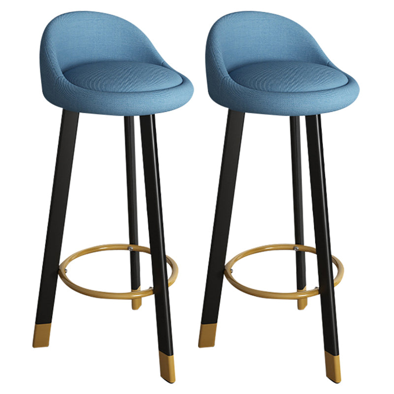 32.5" Fabric Indoor Bar Stools Contemporary Bar Height Barstool Blue Black 2 Piece Set Clearhalo 'Bar Furniture' 'Bar Stools' 'bar_stools' 'furn' 'furn_bar_stools' 'furniture_bar_stools' 'Kitchen & Dining Furniture' 'kitchen&dining_furn' 'kitchen' 'kitchen_furn' Furniture' 4185166