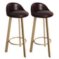 32.5" Fabric Indoor Bar Stools Contemporary Bar Height Barstool Dark Brown Wood 2 Piece Set Clearhalo 'Bar Furniture' 'Bar Stools' 'bar_stools' 'furn' 'furn_bar_stools' 'furniture_bar_stools' 'Kitchen & Dining Furniture' 'kitchen&dining_furn' 'kitchen' 'kitchen_furn' Furniture' 4185167