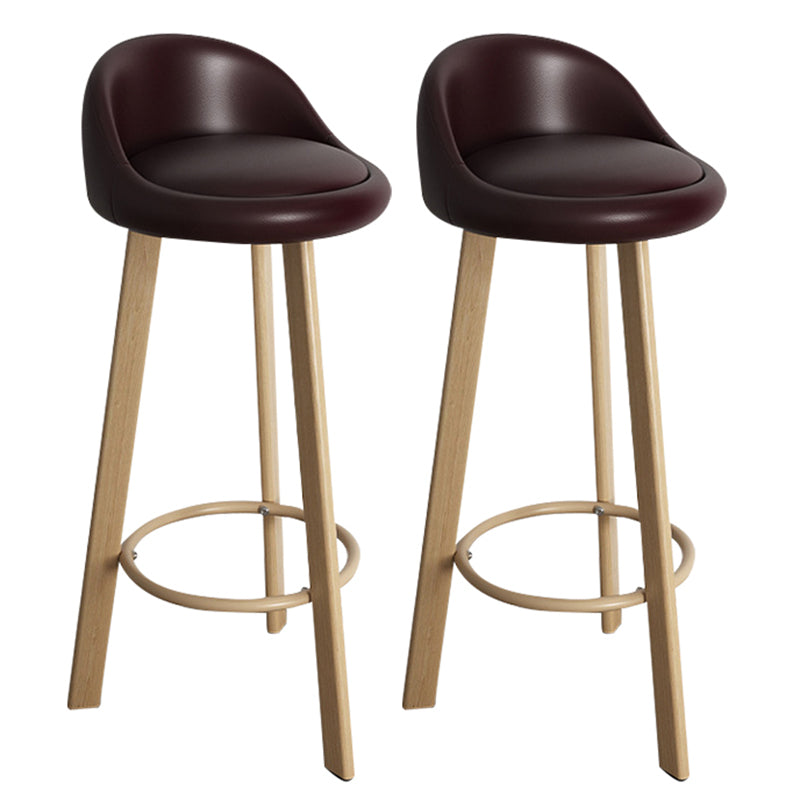 32.5" Fabric Indoor Bar Stools Contemporary Bar Height Barstool Dark Brown Wood 2 Piece Set Clearhalo 'Bar Furniture' 'Bar Stools' 'bar_stools' 'furn' 'furn_bar_stools' 'furniture_bar_stools' 'Kitchen & Dining Furniture' 'kitchen&dining_furn' 'kitchen' 'kitchen_furn' Furniture' 4185167