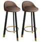 32.5" Fabric Indoor Bar Stools Contemporary Bar Height Barstool Brown Black 2 Piece Set Clearhalo 'Bar Furniture' 'Bar Stools' 'bar_stools' 'furn' 'furn_bar_stools' 'furniture_bar_stools' 'Kitchen & Dining Furniture' 'kitchen&dining_furn' 'kitchen' 'kitchen_furn' Furniture' 4185169