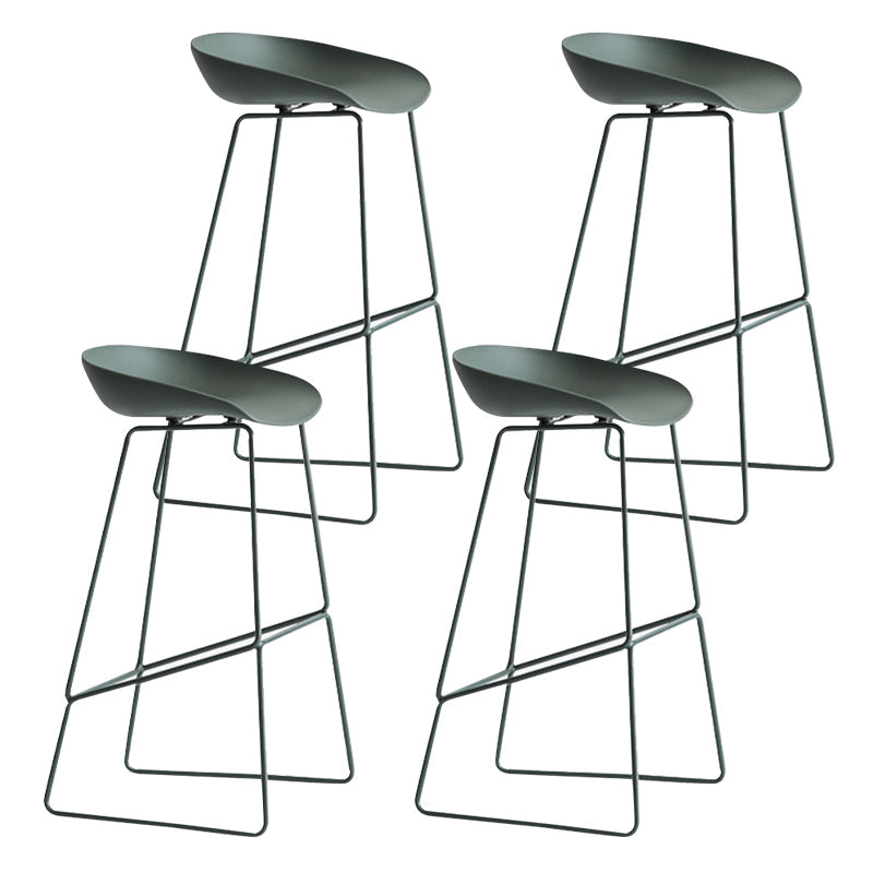 Modern Plastic Counter & Bar Stool Bucket Footrest Stool for Coffee Shop Green 4 Piece Set Bar Stool(30"H) Clearhalo 'Bar Furniture' 'Bar Stools' 'bar_stools' 'furn' 'furn_bar_stools' 'furniture_bar_stools' 'Kitchen & Dining Furniture' 'kitchen&dining_furn' 'kitchen' 'kitchen_furn' Furniture' 4185177