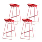 Modern Plastic Counter & Bar Stool Bucket Footrest Stool for Coffee Shop Red 4 Piece Set Clearhalo 'Bar Furniture' 'Bar Stools' 'bar_stools' 'furn' 'furn_bar_stools' 'furniture_bar_stools' 'Kitchen & Dining Furniture' 'kitchen&dining_furn' 'kitchen' 'kitchen_furn' Furniture' 4185178