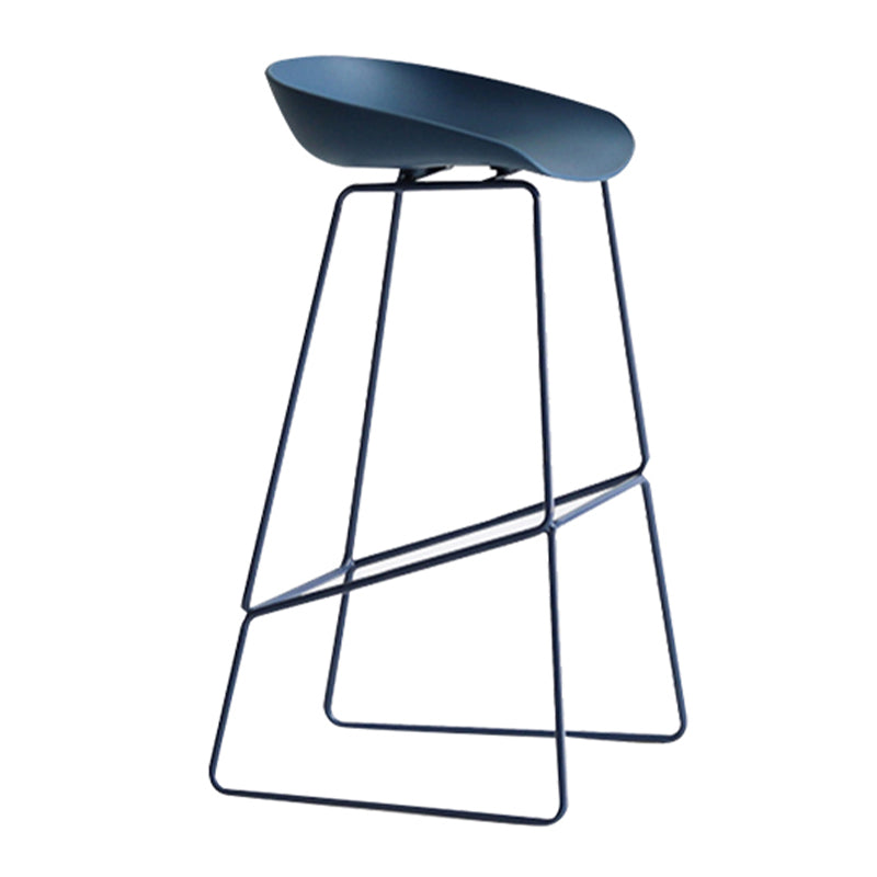 Modern Plastic Counter & Bar Stool Bucket Footrest Stool for Coffee Shop Blue 1 Piece Bar Stool(30"H) Clearhalo 'Bar Furniture' 'Bar Stools' 'bar_stools' 'furn' 'furn_bar_stools' 'furniture_bar_stools' 'Kitchen & Dining Furniture' 'kitchen&dining_furn' 'kitchen' 'kitchen_furn' Furniture' 4185184