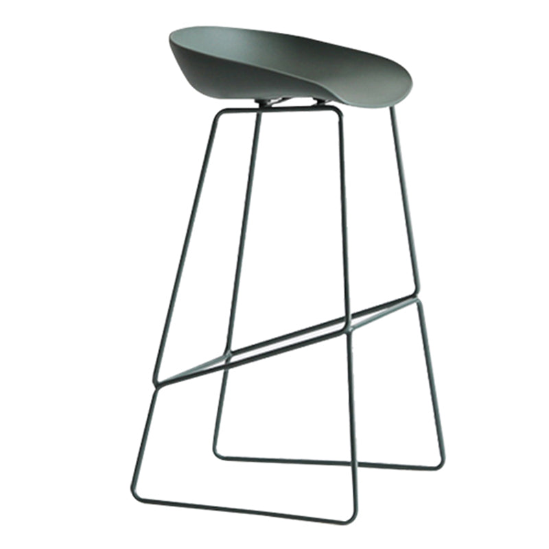 Modern Plastic Counter & Bar Stool Bucket Footrest Stool for Coffee Shop Green 1 Piece Bar Stool(30"H) Clearhalo 'Bar Furniture' 'Bar Stools' 'bar_stools' 'furn' 'furn_bar_stools' 'furniture_bar_stools' 'Kitchen & Dining Furniture' 'kitchen&dining_furn' 'kitchen' 'kitchen_furn' Furniture' 4185186