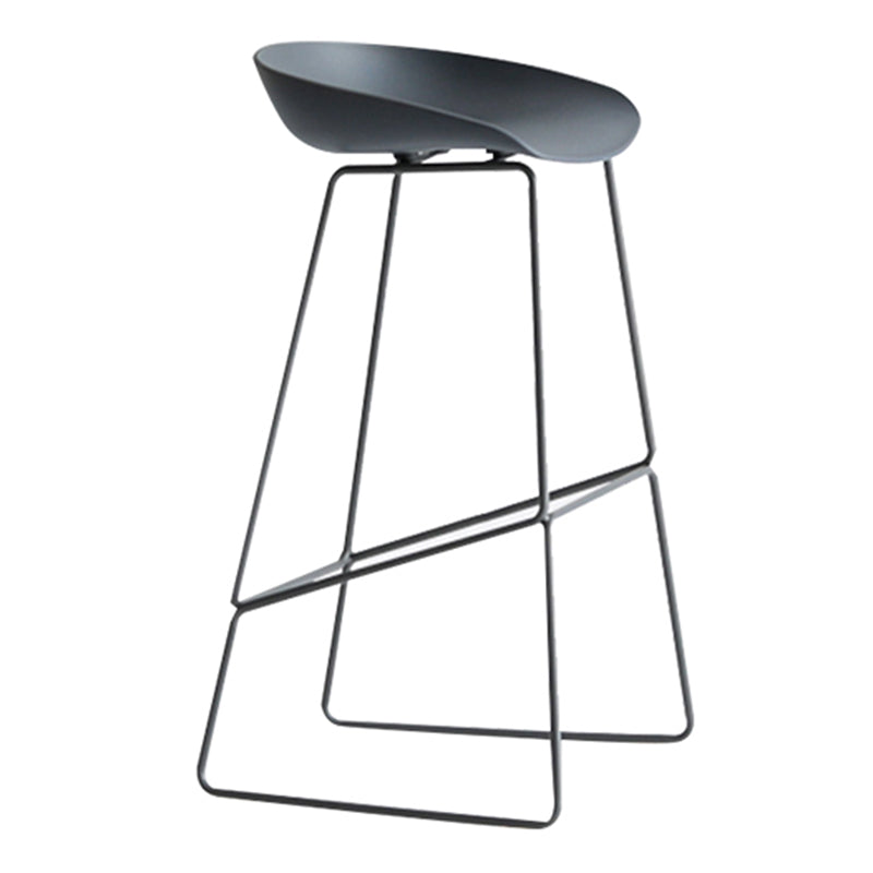 Modern Plastic Counter & Bar Stool Bucket Footrest Stool for Coffee Shop Grey 1 Piece Clearhalo 'Bar Furniture' 'Bar Stools' 'bar_stools' 'furn' 'furn_bar_stools' 'furniture_bar_stools' 'Kitchen & Dining Furniture' 'kitchen&dining_furn' 'kitchen' 'kitchen_furn' Furniture' 4185188
