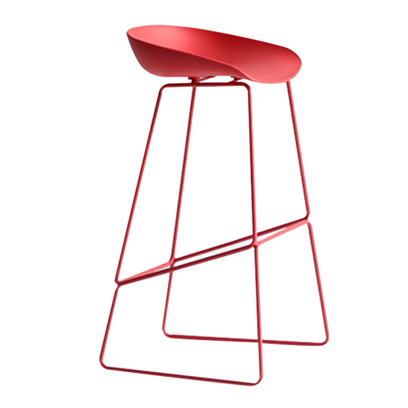 Modern Plastic Counter & Bar Stool Bucket Footrest Stool for Coffee Shop Red 1 Piece Clearhalo 'Bar Furniture' 'Bar Stools' 'bar_stools' 'furn' 'furn_bar_stools' 'furniture_bar_stools' 'Kitchen & Dining Furniture' 'kitchen&dining_furn' 'kitchen' 'kitchen_furn' Furniture' 4185190