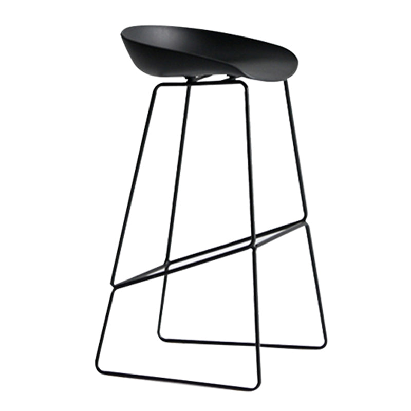 Modern Plastic Counter & Bar Stool Bucket Footrest Stool for Coffee Shop Black 1 Piece Clearhalo 'Bar Furniture' 'Bar Stools' 'bar_stools' 'furn' 'furn_bar_stools' 'furniture_bar_stools' 'Kitchen & Dining Furniture' 'kitchen&dining_furn' 'kitchen' 'kitchen_furn' Furniture' 4185195