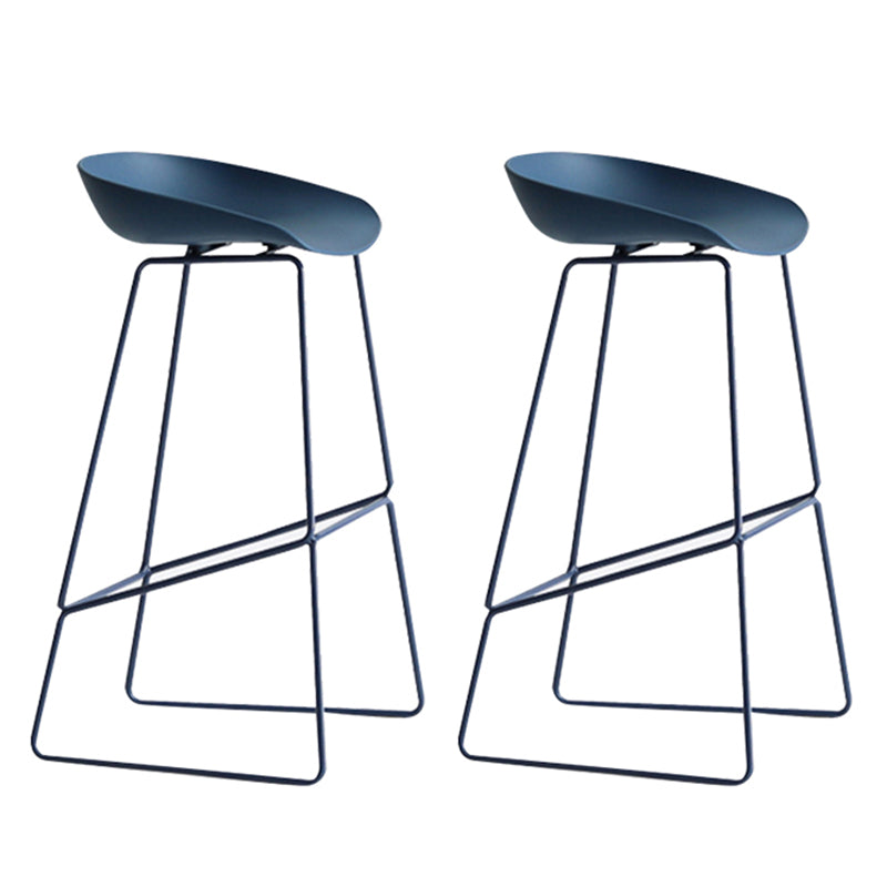 Modern Plastic Counter & Bar Stool Bucket Footrest Stool for Coffee Shop Blue 2 Piece Set Bar Stool(30"H) Clearhalo 'Bar Furniture' 'Bar Stools' 'bar_stools' 'furn' 'furn_bar_stools' 'furniture_bar_stools' 'Kitchen & Dining Furniture' 'kitchen&dining_furn' 'kitchen' 'kitchen_furn' Furniture' 4185197