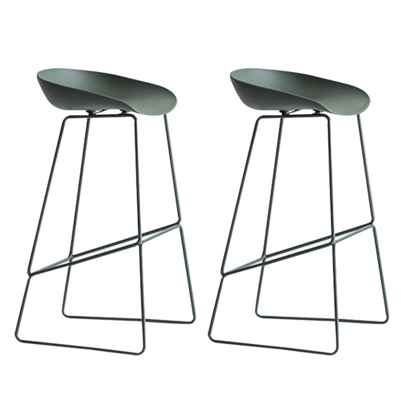 Modern Plastic Counter & Bar Stool Bucket Footrest Stool for Coffee Shop Green 2 Piece Set Bar Stool(30"H) Clearhalo 'Bar Furniture' 'Bar Stools' 'bar_stools' 'furn' 'furn_bar_stools' 'furniture_bar_stools' 'Kitchen & Dining Furniture' 'kitchen&dining_furn' 'kitchen' 'kitchen_furn' Furniture' 4185199