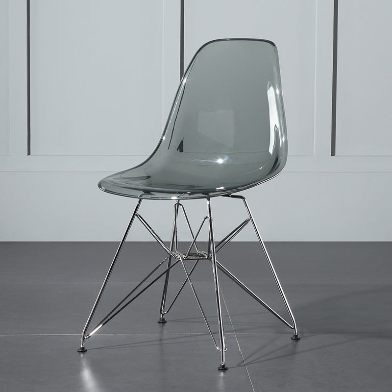 Contemporary Style Kitchen Metal Dining Chairs Armless Dining Side Chairs Grey 1 Piece Clearhalo ' kitchen&dining_furn' 'Dining Chairs' 'Dining Tables & Seating' 'dining_chair' 'Furniture' 'furniture_dining_chair' 'Kitchen & Dining Furniture' 'kitchen' 4186024