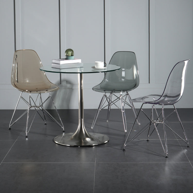 Contemporary Style Kitchen Metal Dining Chairs Armless Dining Side Chairs Clearhalo ' kitchen&dining_furn' 'Dining Chairs' 'Dining Tables & Seating' 'dining_chair' 'Furniture' 'furniture_dining_chair' 'Kitchen & Dining Furniture' 'kitchen' 4186028