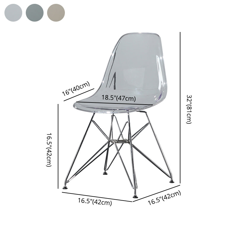 Contemporary Style Kitchen Metal Dining Chairs Armless Dining Side Chairs Clearhalo ' kitchen&dining_furn' 'Dining Chairs' 'Dining Tables & Seating' 'dining_chair' 'Furniture' 'furniture_dining_chair' 'Kitchen & Dining Furniture' 'kitchen' 4186039