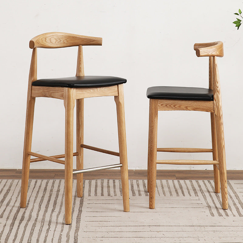 Contemporary Counter & Bar Stool Armless Wood Indoor Bar Stool with Footrest Clearhalo 'Bar Furniture' 'Bar Stools' 'bar_stools' 'furn' 'furn_bar_stools' 'furniture_bar_stools' 'Kitchen & Dining Furniture' 'kitchen&dining_furn' 'kitchen' 'kitchen_furn' Furniture' 4186043
