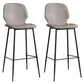 Leather Footrest Counter Stool Contemporary Buckets Low Back Bar Stool with Cushion Light Gray 2 Piece Set Clearhalo 'Bar Furniture' 'Bar Stools' 'bar_stools' 'furn' 'furn_bar_stools' 'furniture_bar_stools' 'Kitchen & Dining Furniture' 'kitchen&dining_furn' 'kitchen' 'kitchen_furn' Furniture' 4186098