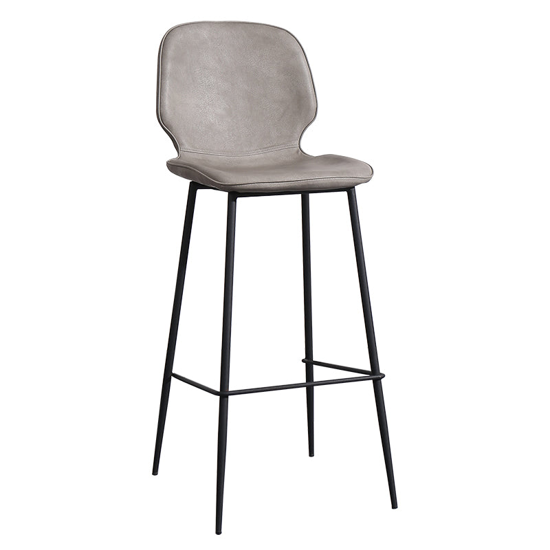 Leather Footrest Counter Stool Contemporary Buckets Low Back Bar Stool with Cushion Clearhalo 'Bar Furniture' 'Bar Stools' 'bar_stools' 'furn' 'furn_bar_stools' 'furniture_bar_stools' 'Kitchen & Dining Furniture' 'kitchen&dining_furn' 'kitchen' 'kitchen_furn' Furniture' 4186102