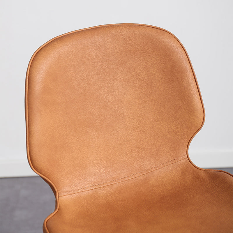Leather Footrest Counter Stool Contemporary Buckets Low Back Bar Stool with Cushion Clearhalo 'Bar Furniture' 'Bar Stools' 'bar_stools' 'furn' 'furn_bar_stools' 'furniture_bar_stools' 'Kitchen & Dining Furniture' 'kitchen&dining_furn' 'kitchen' 'kitchen_furn' Furniture' 4186103