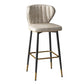 Contemporary Leather Bar Stool Buckets Indoor Low Back Stool with Steel Legs Off-White 1 Piece Bar Stool(30"H) Clearhalo 'Bar Furniture' 'Bar Stools' 'bar_stools' 'furn' 'furn_bar_stools' 'furniture_bar_stools' 'Kitchen & Dining Furniture' 'kitchen&dining_furn' 'kitchen' 'kitchen_furn' Furniture' 4186121