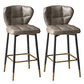 Contemporary Leather Bar Stool Buckets Indoor Low Back Stool with Steel Legs Light Gray 2 Piece Set Counter Stool(26"H) Clearhalo 'Bar Furniture' 'Bar Stools' 'bar_stools' 'furn' 'furn_bar_stools' 'furniture_bar_stools' 'Kitchen & Dining Furniture' 'kitchen&dining_furn' 'kitchen' 'kitchen_furn' Furniture' 4186131
