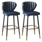 Contemporary Leather Bar Stool Buckets Indoor Low Back Stool with Steel Legs Navy Blue 2 Piece Set Bar Stool(30"H) Clearhalo 'Bar Furniture' 'Bar Stools' 'bar_stools' 'furn' 'furn_bar_stools' 'furniture_bar_stools' 'Kitchen & Dining Furniture' 'kitchen&dining_furn' 'kitchen' 'kitchen_furn' Furniture' 4186133
